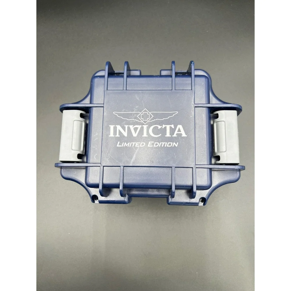 Invicta Limited Edition Impact Case Single Slot Watch Box Blue Plastic Rugged